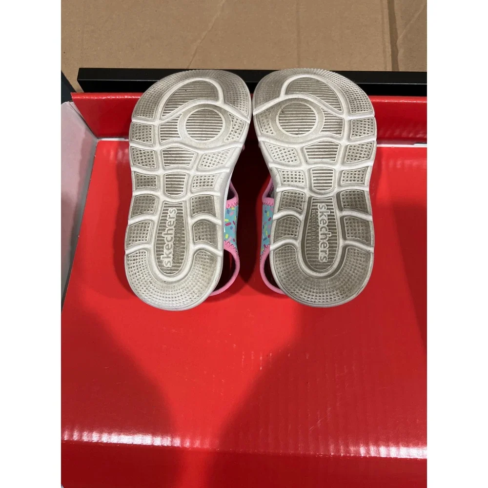 Skechers Girls Ice Cream Sprinkle Sandals Pink Blue Water Shoes 302722N Size 9